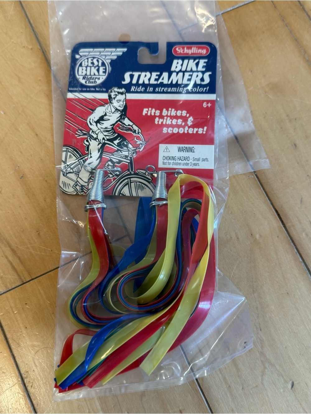 Vintage Multi-Color Bike Streamers - Red, Blue, Yellow